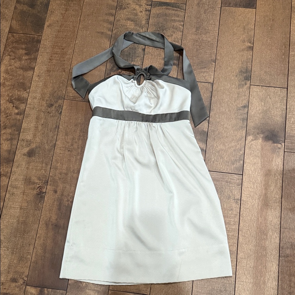 BCBGeneration Strapless Cream and Gray Dress
